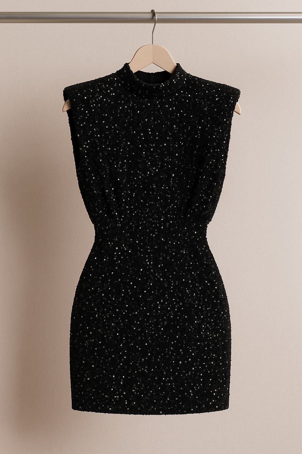 Robe de soirée noire à sequins – Élégance et éclat glamour